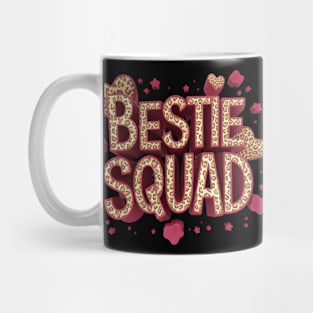 Bestie Squad Pink Leopard Friends Women Girls Toddlers Cute Mug